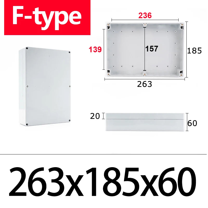 F-type ABS new material Ip67 waterproof junction box Plastic housing Ip67 Outdoor electronic safe monitor power button