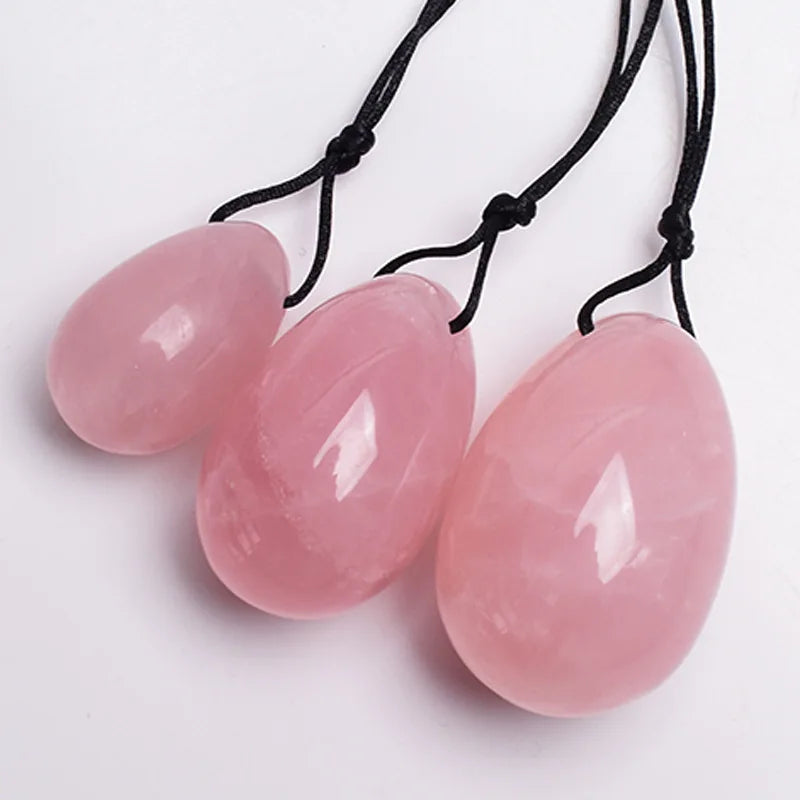 3PCS Jade Stone Yoni Egg Set Natural Rose Quartz Vaginal Massage Eggs Ball Repair Vaginal Tightening Kegel Muscle