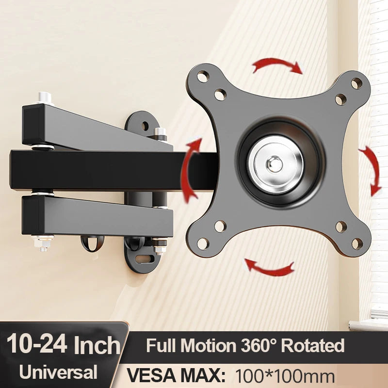 20° tiltable TV Wall Mount Bracket 360° Rotated Holder Universal TV Mounts for 10-32 Inch LCD LED Monitor Flat Panel