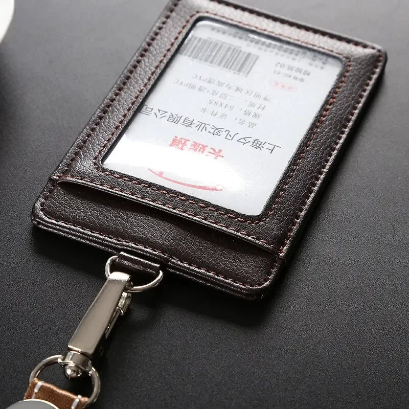NEW ID Holders Bank Credit Card Holder Unisex Genuine Leather Card Case Business Working Id Badge Name Tag Covers