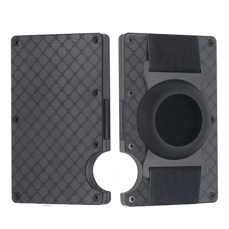 Men Metal Wallet AirTag Holder Aluminum Credit Card Holder Wallet RFID Blocking Slim Wallet for Minimalist Carteira