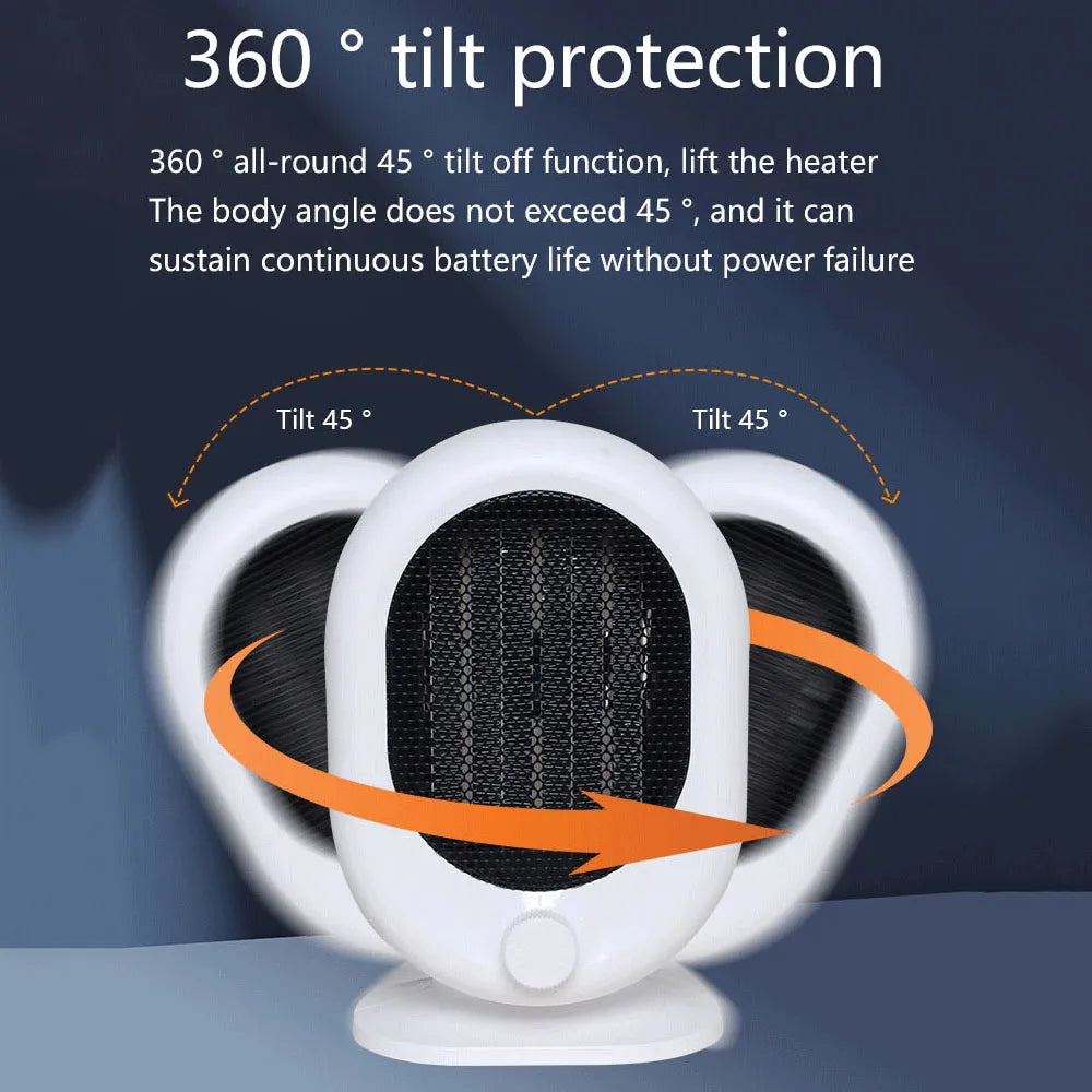 1500W Desktop Electric Heater Winter Mini Portable Heating Fan Home Office PTC Ceramic Heating Warm Air Blower Warmer