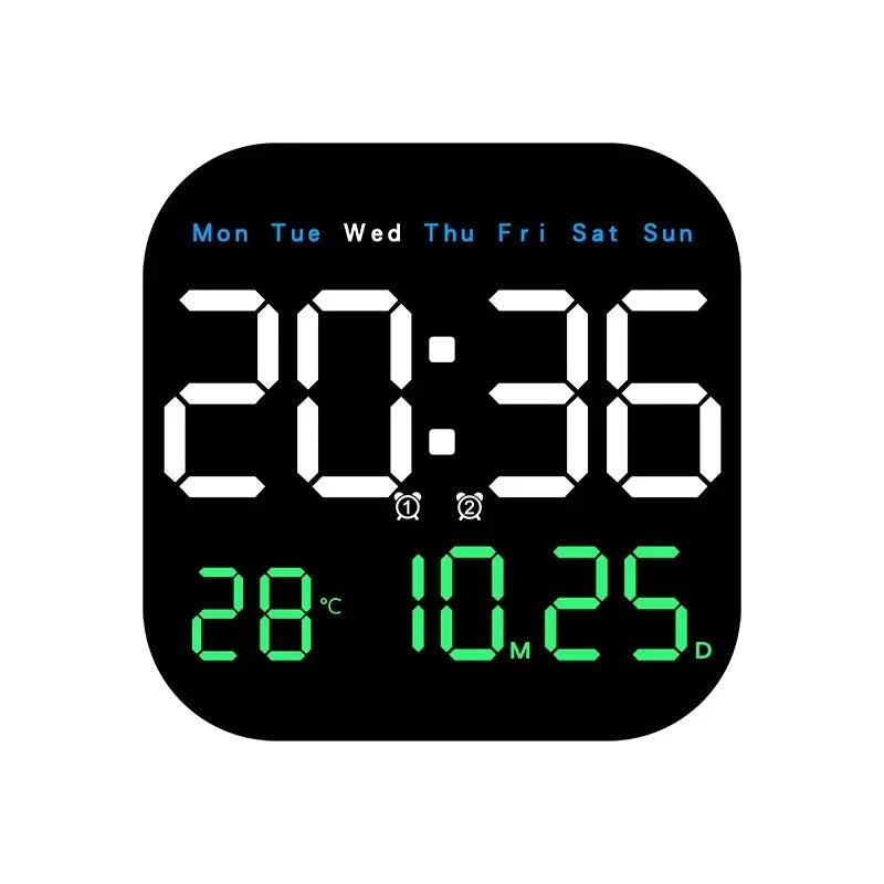Digital Wall Clock LED Alarm Clock Large Display With Timing Function Remote Control Clock for Living Room Office