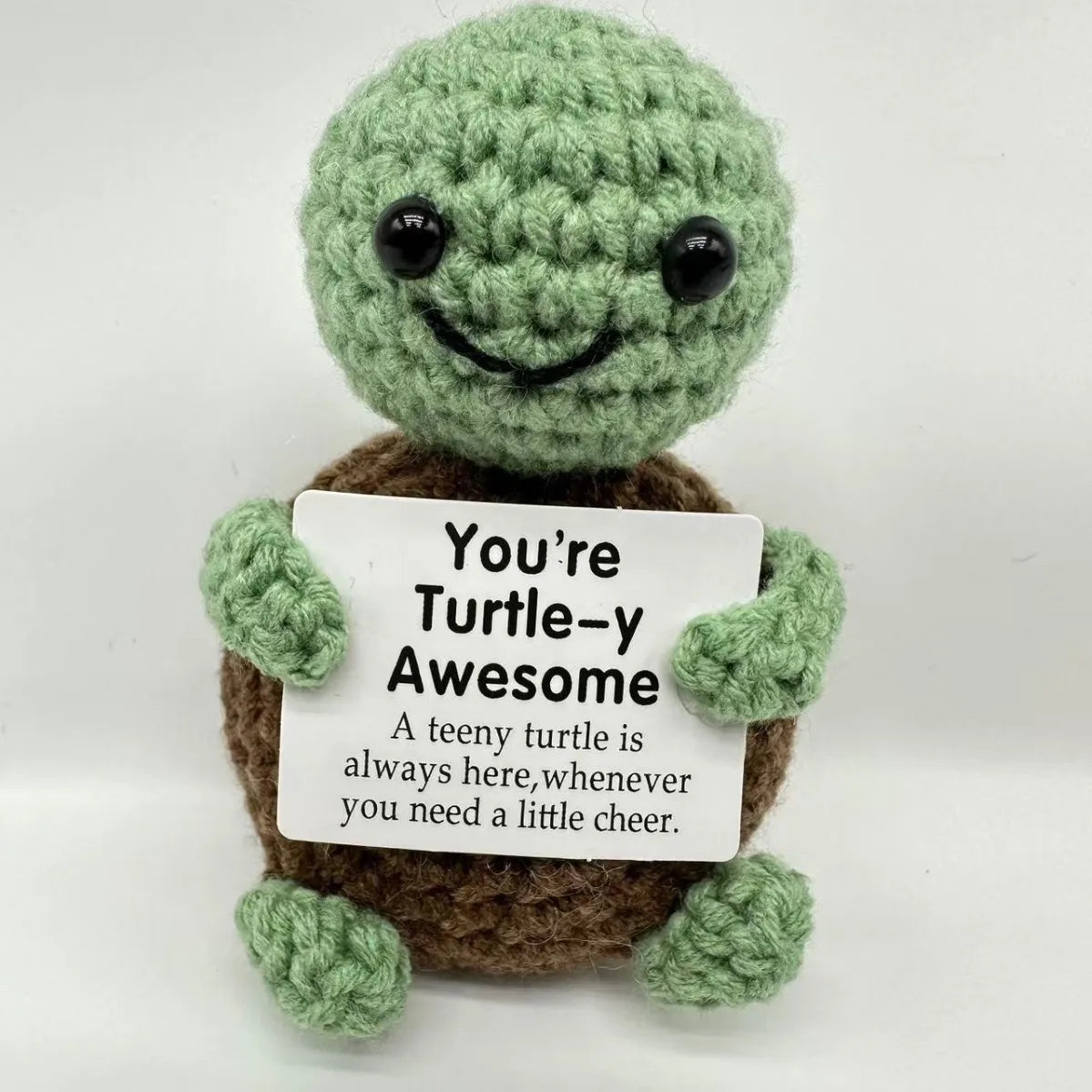 Cute Positive Cat Emotional Support Crochet Animal Funny Gift Desk Decor Christmas Gift - B5