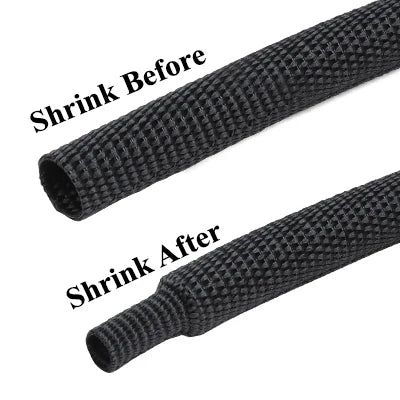 1~50m PET Braided Cable Sleeve Heat Shrink Tube Insulation Flam Retardant Shrinkable Wrap Sheath Wire Protection Cable