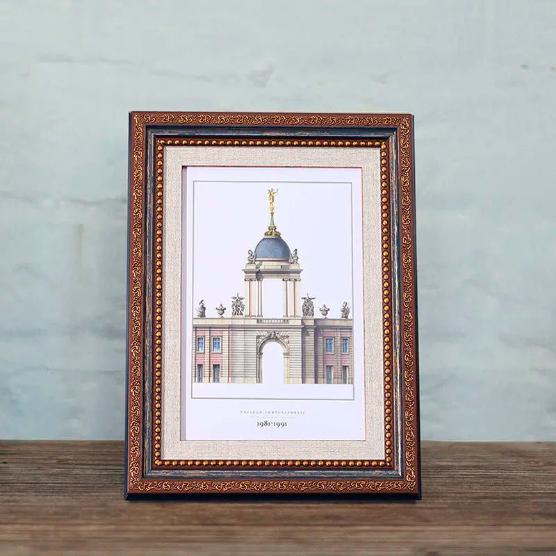 Court Retro Style Photo Frame Home Decoration Picture Frame Three-Dimensional Photo Frame New Office Desktop Ornament