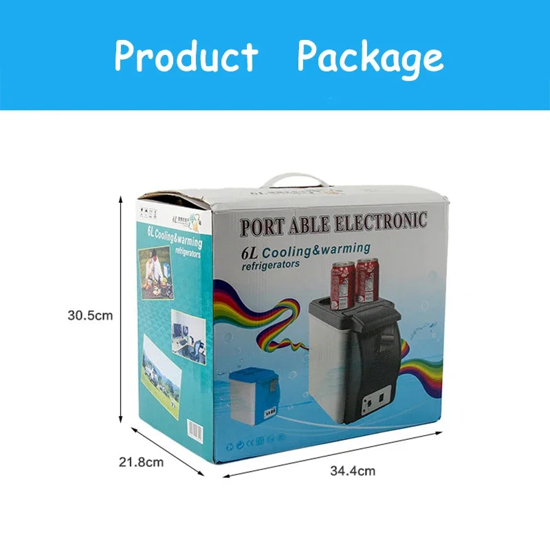 Portable 6L Car Refrigerator Mini Fridge Cold And Warm Box Mini Fresh-Keeping Incubator 12V High-Capacity Low Energy