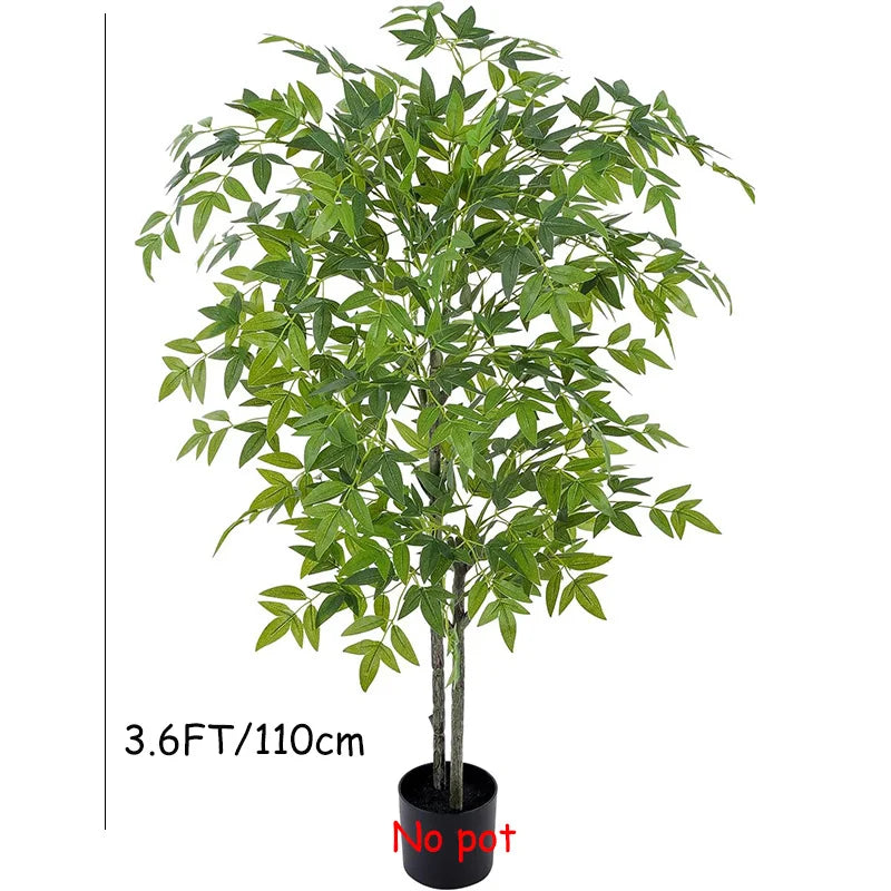 6ft Tall Artificial Nandina Tree Faux Bamboo Plant Real Touch Nandina Leafs Artificial Tree for Home Office Indoor