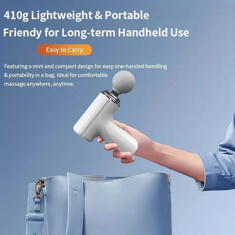 A Portable Electric Fascia Massage Gun 4 Replaceable Massage Heads 6-Speed Mode Adjustment Deep Tissue Impact Muscles