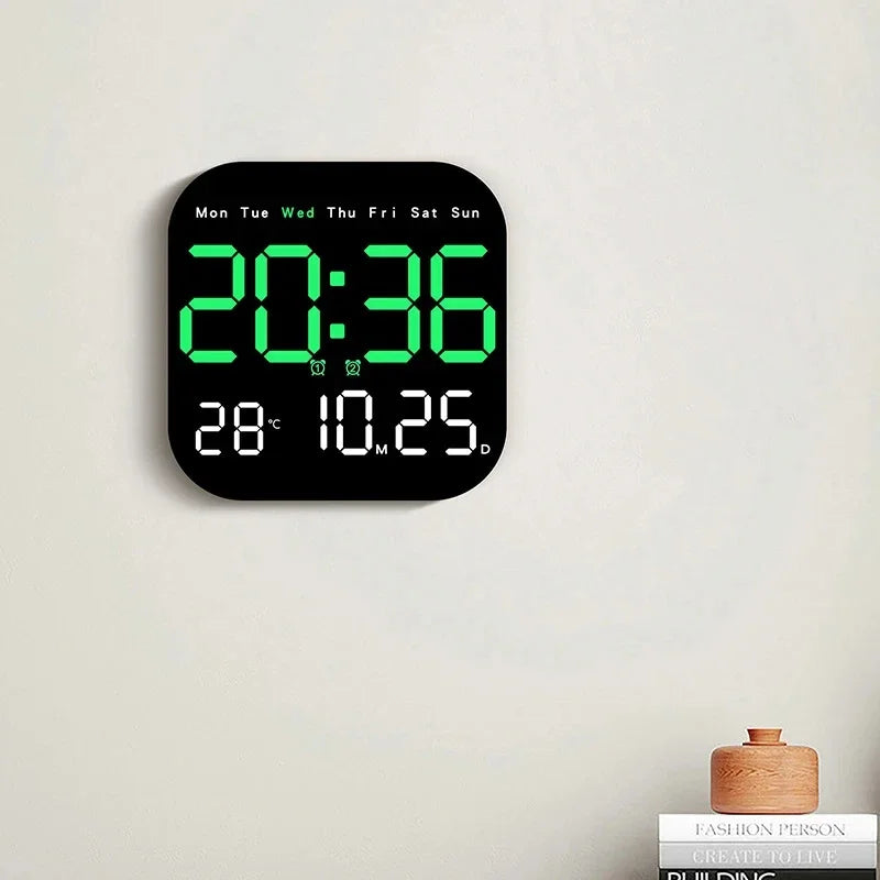 Digital Wall Clock LED Alarm Clock Large Display With Timing Function Remote Control Clock for Living Room Office