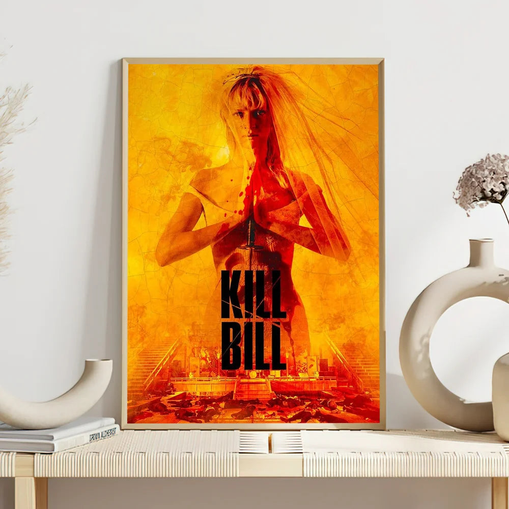 Moive Kill Bill Poster Self Adhesive Painting Living Room Office Decoration Bedroom Home Wall Sticker Prints - 57X90cm