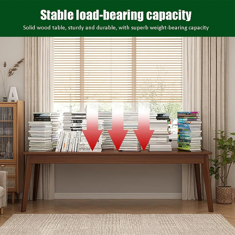 mid-century wood long desk table,extra large two person office desk,home office computer desk,solid wood writing desk