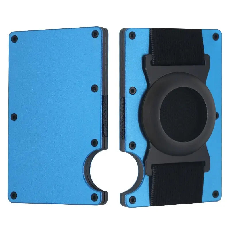 Men Metal Wallet AirTag Holder Aluminum Credit Card Holder Wallet RFID Blocking Slim Wallet for Minimalist Carteira