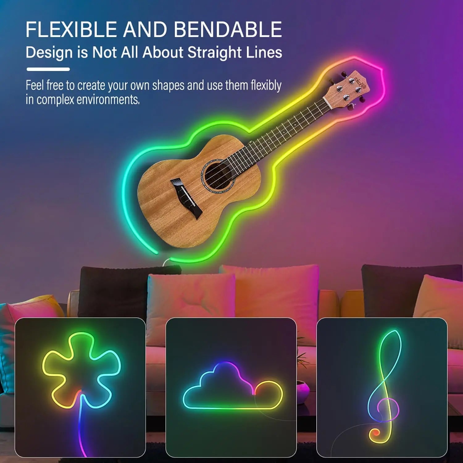 10M/5M/3M Neon WIFI RGB Led Strip Lights Outdoor Waterproof with Music Sync 108leds/m DIY Tape with Remote and App