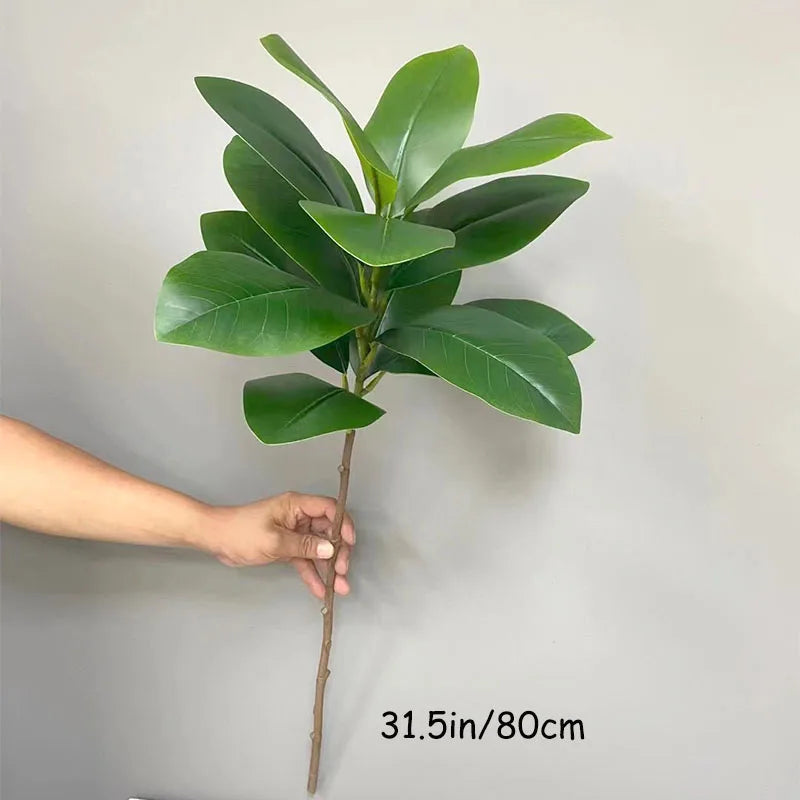 51in Large Artificial Plants Fake Banyan Tropical Artificial Ficus Tree Branch Plastic Rubber Tree For Home Garden