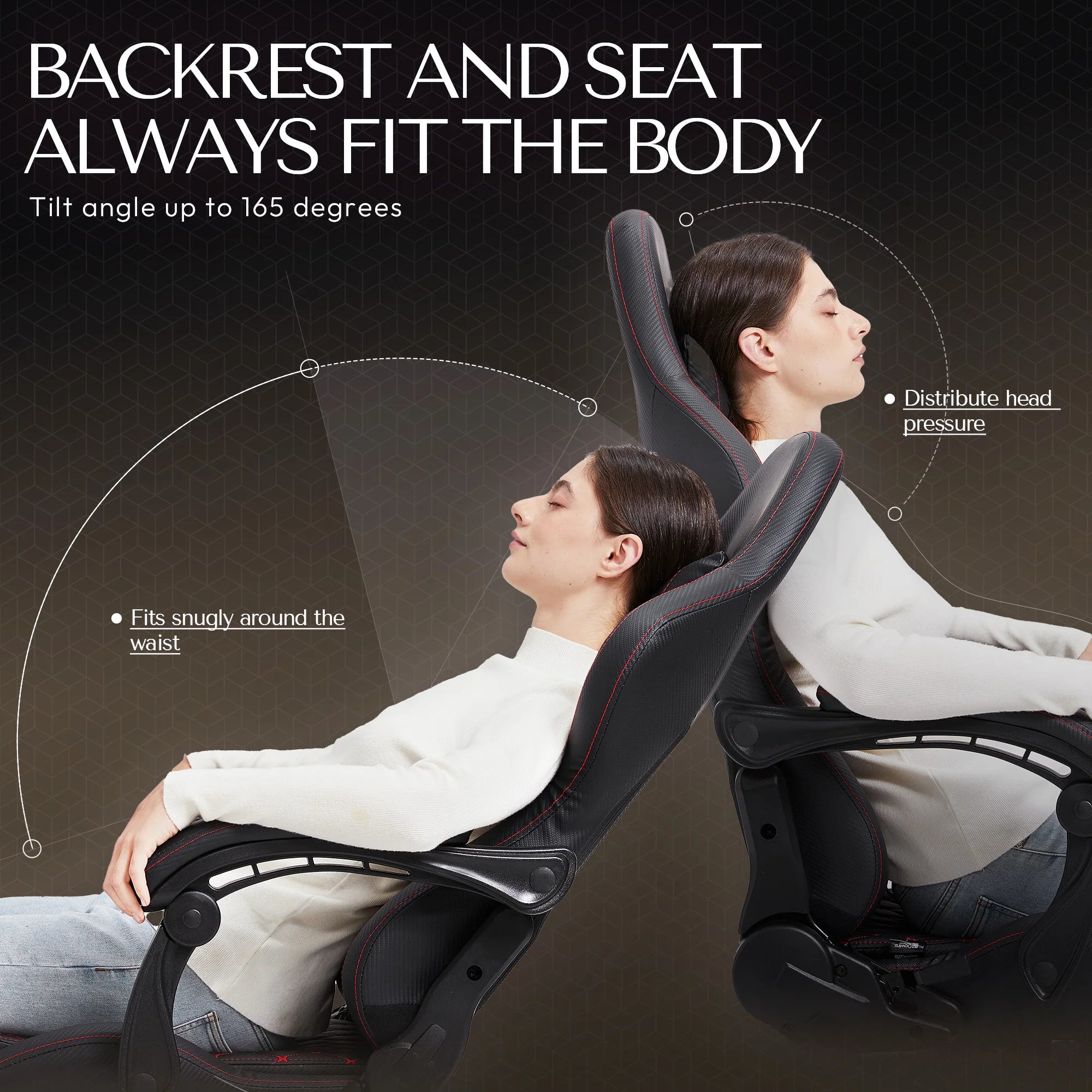 Dowinx Gaming/Office PC Chair with Footrest and Lumbar Support Vintage Style PU Leather High Back Adjustable Swivel