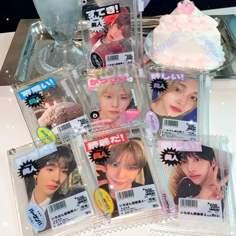INS Transparent Candy Bag Badge Holder Korean Photocard Holder Display Bag Pendant Idol Photo Card Protective Cover