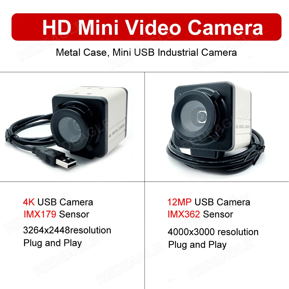 12MP Autofocus HD USB Webcam CCD MX362 4K IMX179 Mini Usb Camera PC OTG UVC Plug And Play for Document Scanning Live