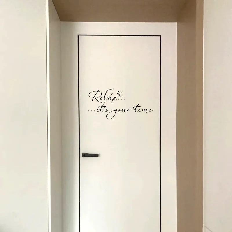 Large Relax It’s Your Time Flower Wall Sticker Bathroom Coffee Beauty Salon Spa Wall Decal Bath Office Vinyl Home Decor