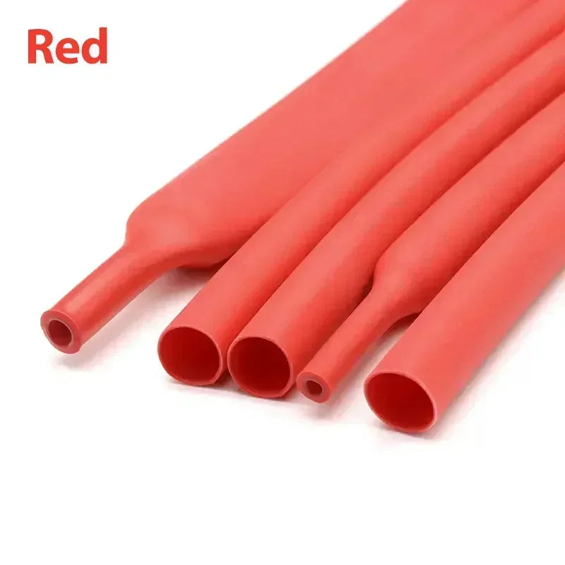 10/50/100Meter Heat Shrink Tube Dia 2.4-25.4mm 3:1 Polyolefin Thermal Cable Sleeve Insulated Black/Red - Red / 200m