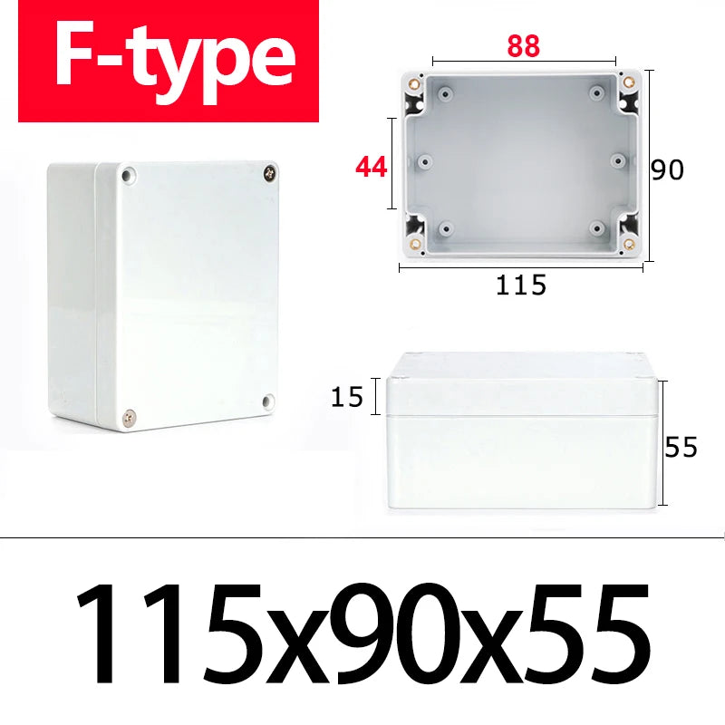 F-type ABS new material Ip67 waterproof junction box Plastic housing Ip67 Outdoor electronic safe monitor power button