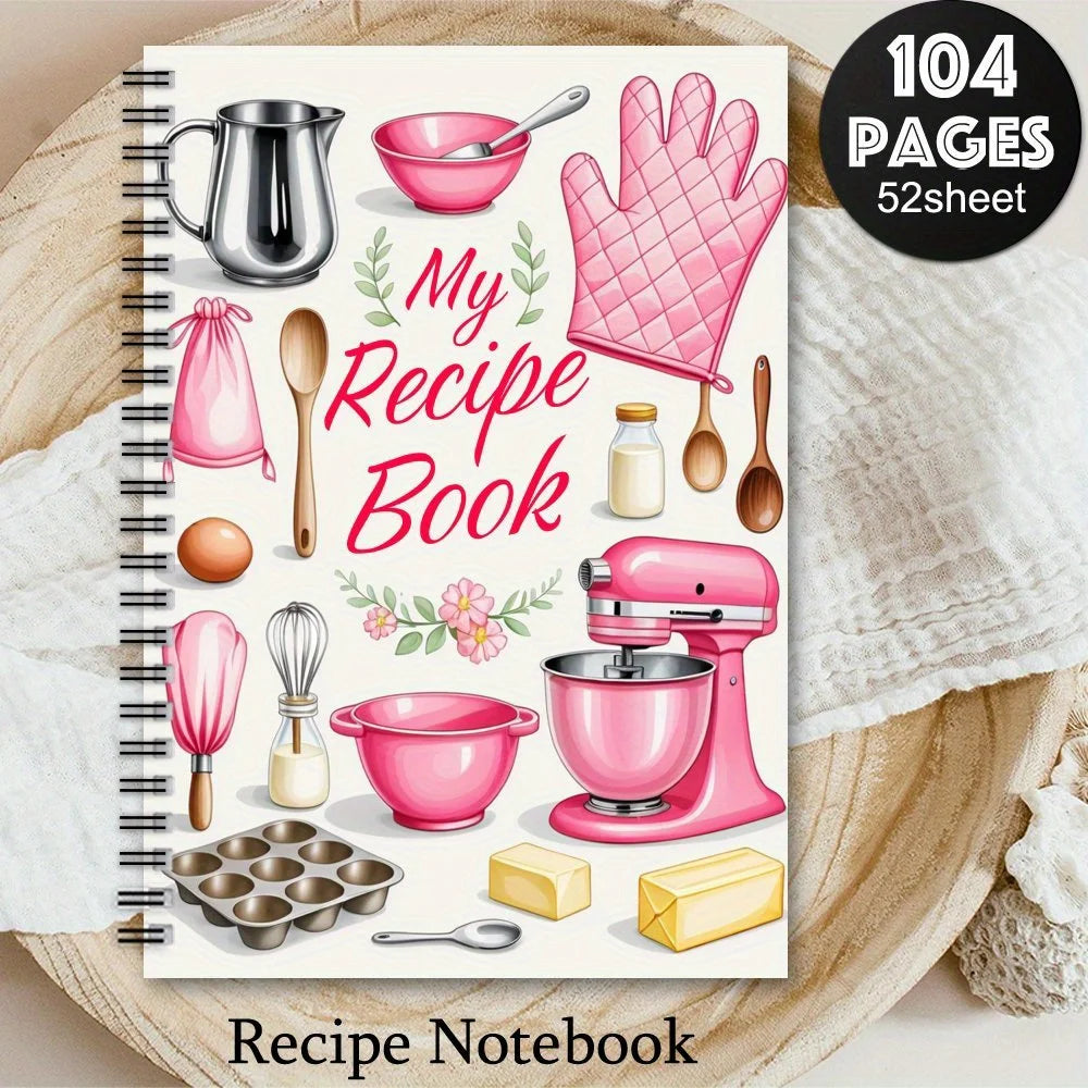 1 Recipe Notebook A kitchen planner with cute cooking patterns and pastel-colored food journal for home cooks and meal