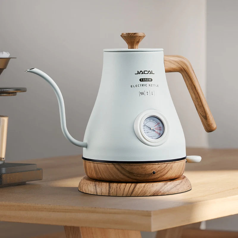 110V/220V Retro Electric Kettle 1.0L Gooseneck Slender Mouth Teapot Hand Brew Coffee Pot Quick Heating Kettle