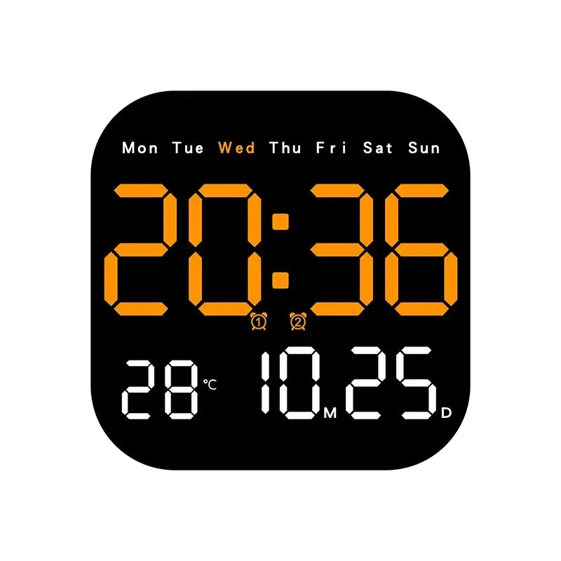Digital Wall Clock LED Alarm Clock Large Display With Timing Function Remote Control Clock for Living Room Office