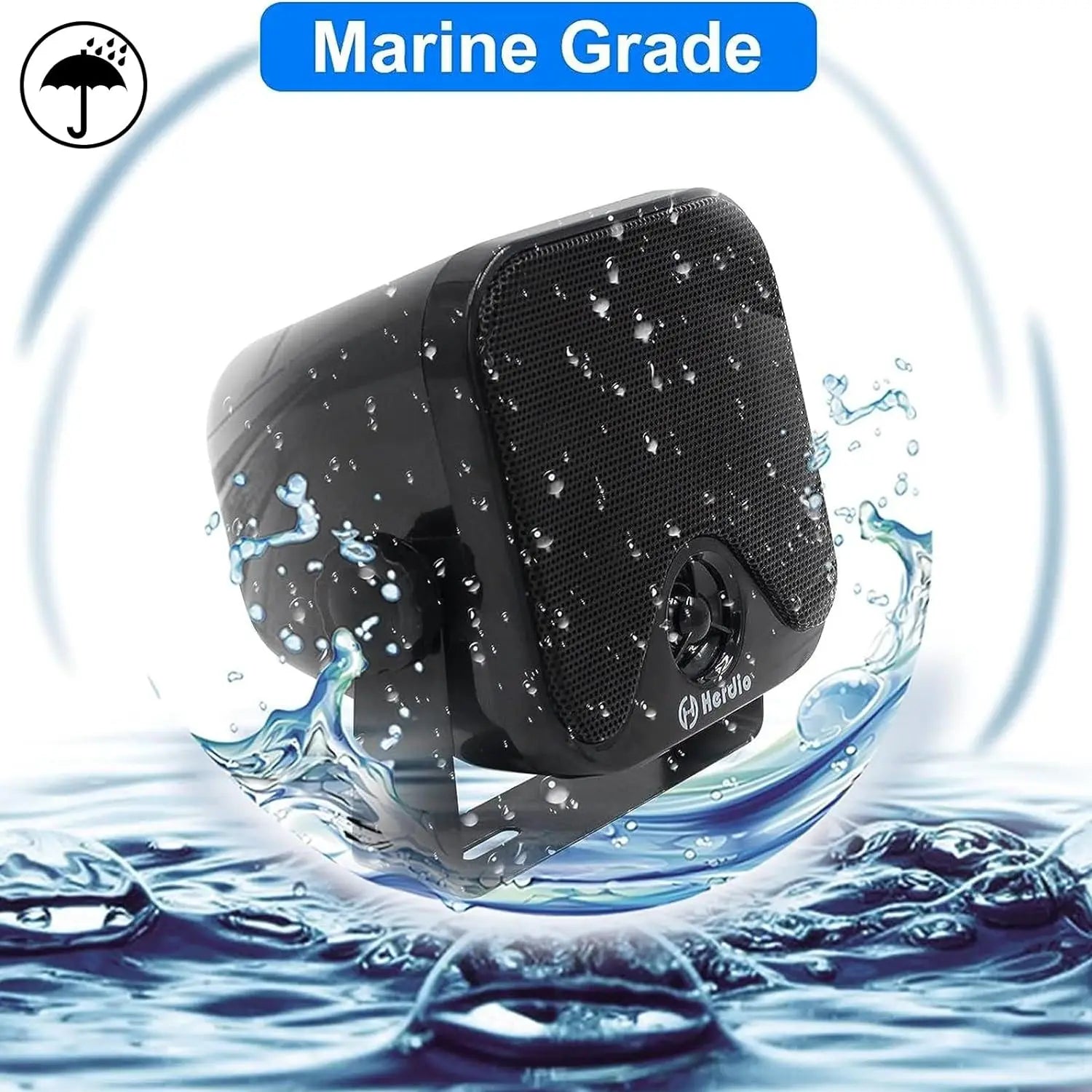 Herdio Waterproof Marine Speakers 100W 4 Inch Motorcycle Audio Speaker Heavy Duty Music Sound System For outdoor ATV UTV