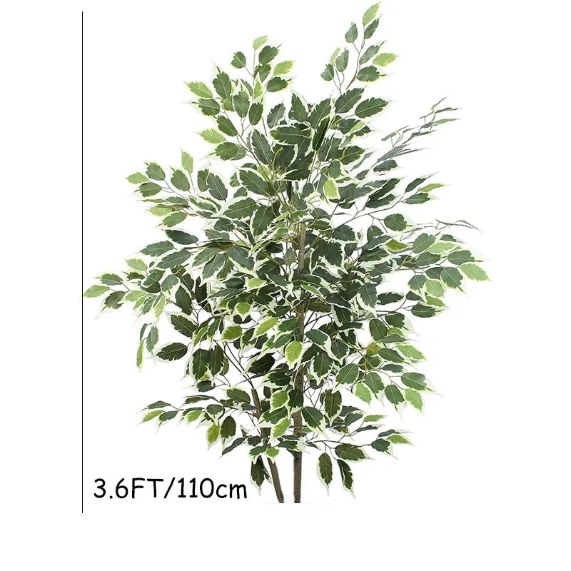 3-6Ft Large Artificia Ficus Tree Fake Plants Plastic Palm Tree Real Touch Banyan Leaves for Home Garden Shop Office