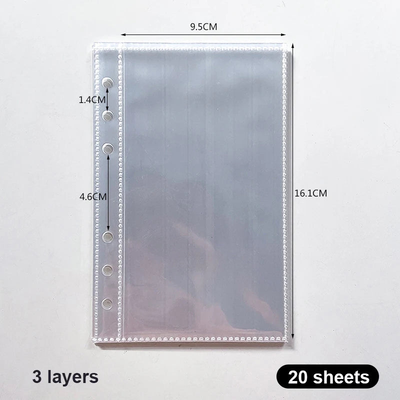 A4 A5 Loose-leaf PP Transparent Inner Leaf File Bag Test Paper Photo Card Storage Book Paper Organizer File Folder Set