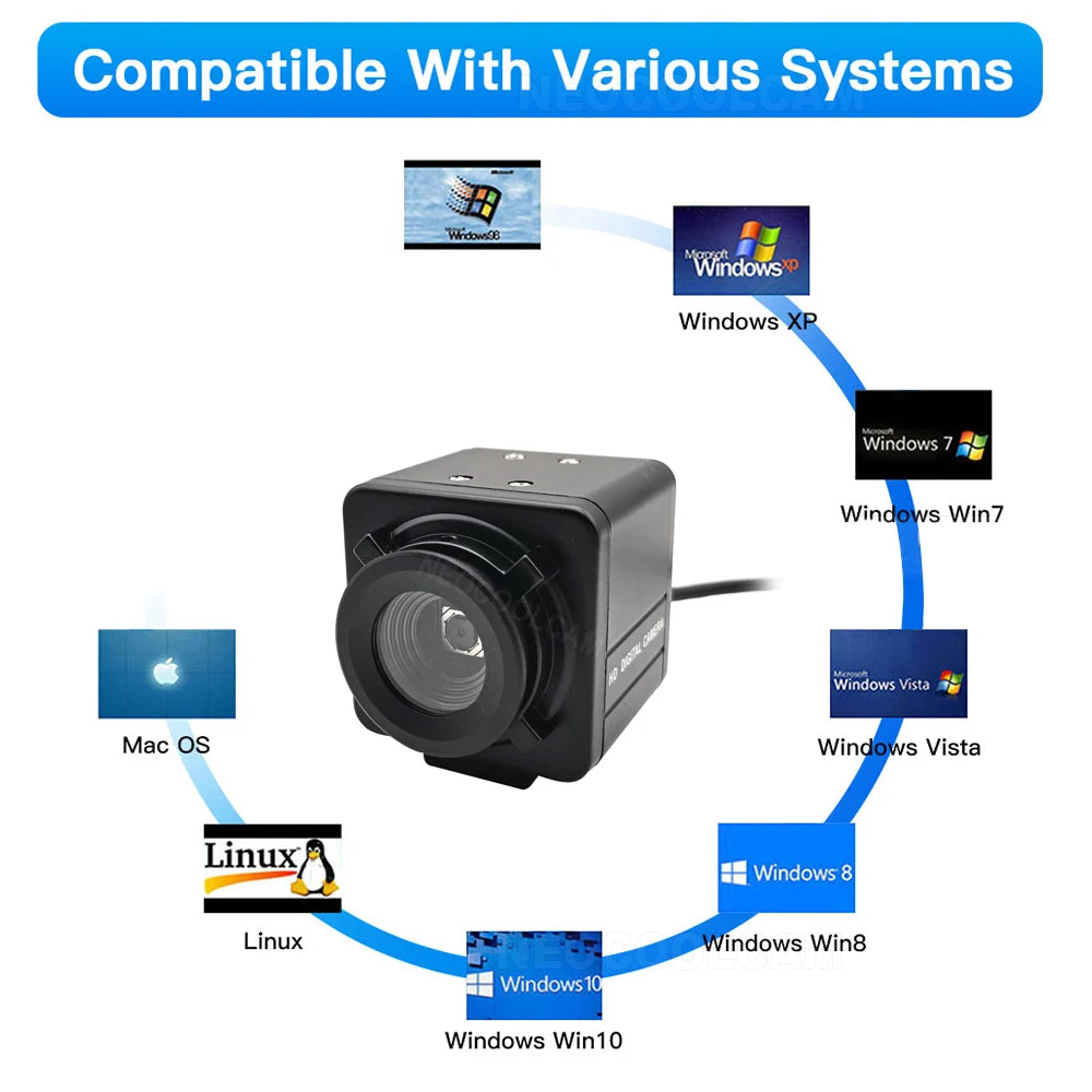 Industrial USB Webcam 12MP IMX362 / 4K IMX179 Autofocus Mini Metal Usb Camera No Distortion Lens For Live Video