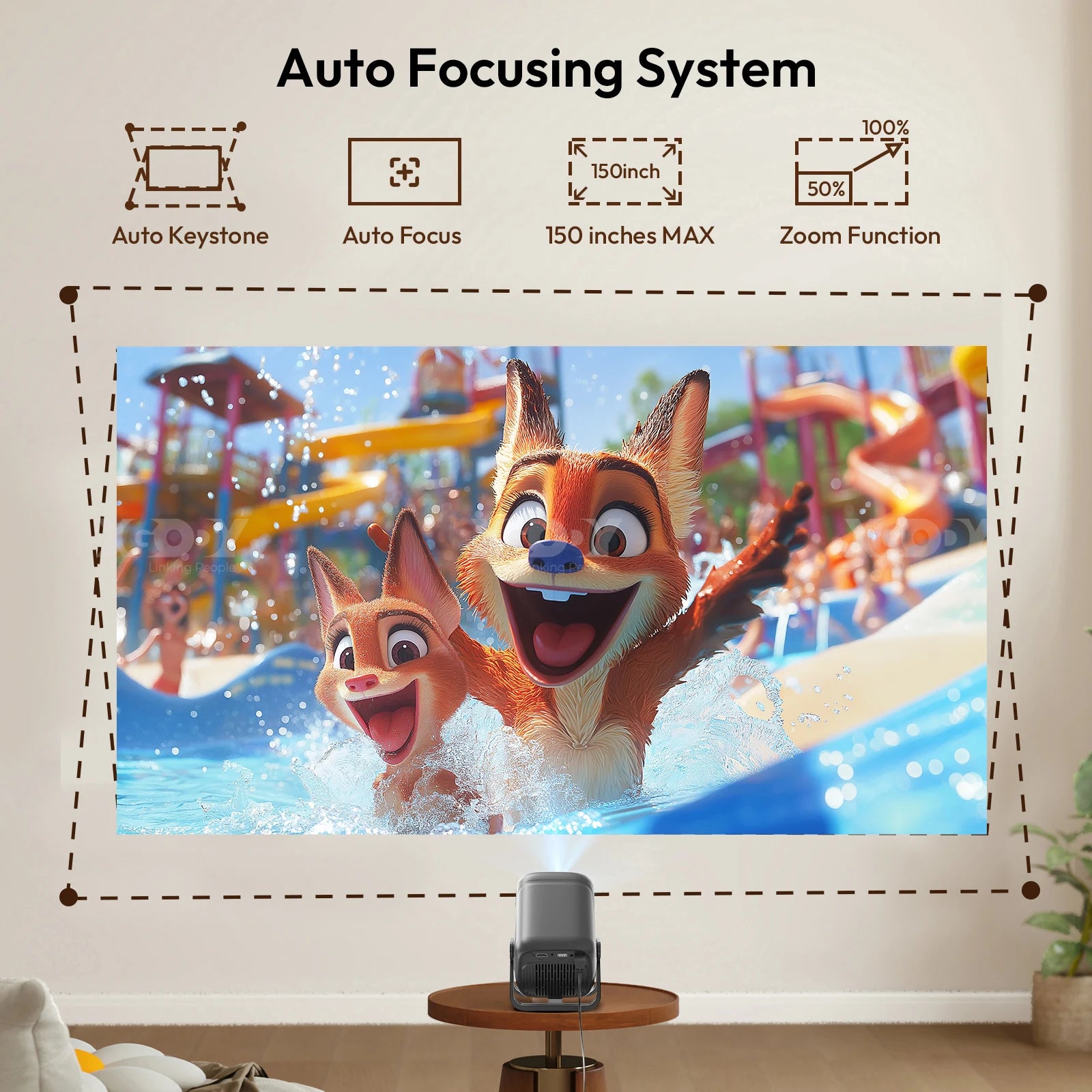 XGODY Projector 4K Beamer Android 11.0 Native 1080P Autofocus 300ANSI Dual Wifi Bluetooth Home Theater Cinema