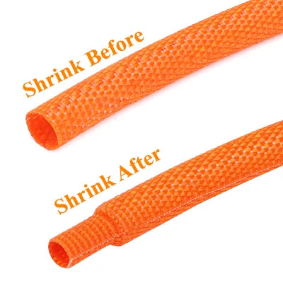 1~50m PET Braided Cable Sleeve Heat Shrink Tube Insulation Flam Retardant Shrinkable Wrap Sheath Wire Protection Cable