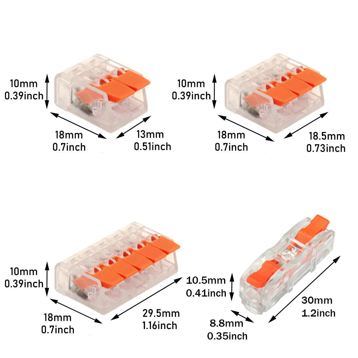 100pcs Box Electrical Lever Wire Connectors Electric Cable Clamp Mini Quick Electrical Push In Lighting Terminal Block
