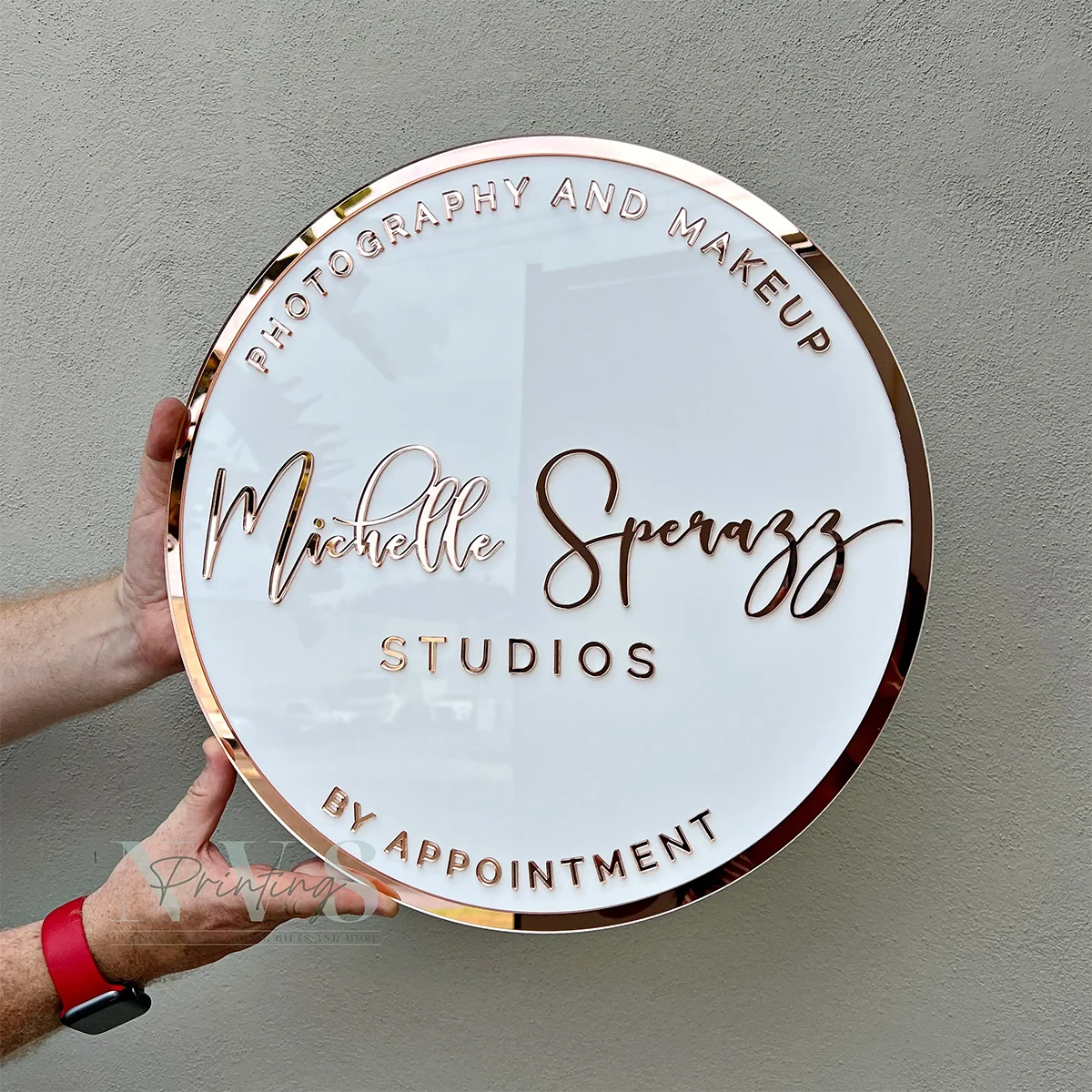 Free Logo Design Custom Round Business Logo Acrylic Sign Laser Cut 3D Wall Sign Business Signage for Office Beauty