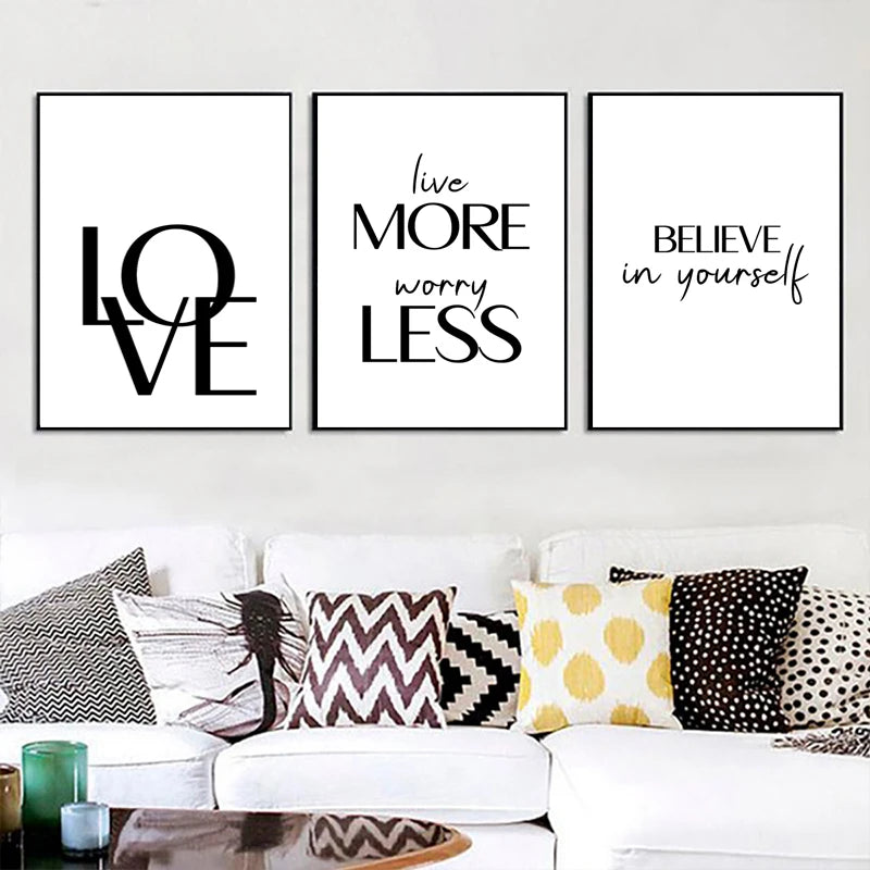 Nordic Inspirational Quotes Posters Modern Cursive Verse Wall Art Canvas Paintings Mural Decor for Living Room Office