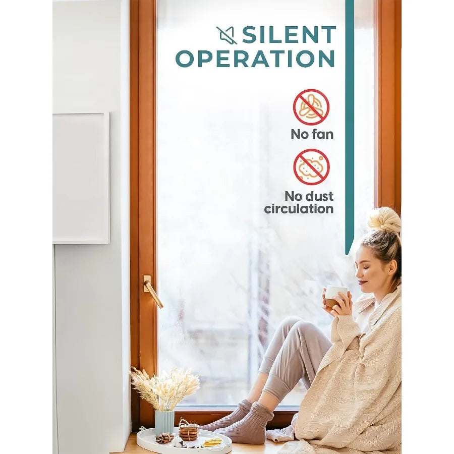 800W Infrared Wall Heater for Efficient Home and Office Heating - Radiant Wall Heaters with Quick and Even Heat