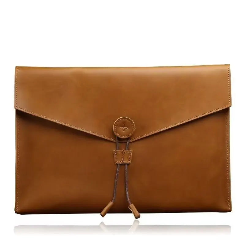 Genuine Leather A4 Document Bag Cow File Bag Crazy Horse Leather Official Document Bag Simple and Casual Document Bag
