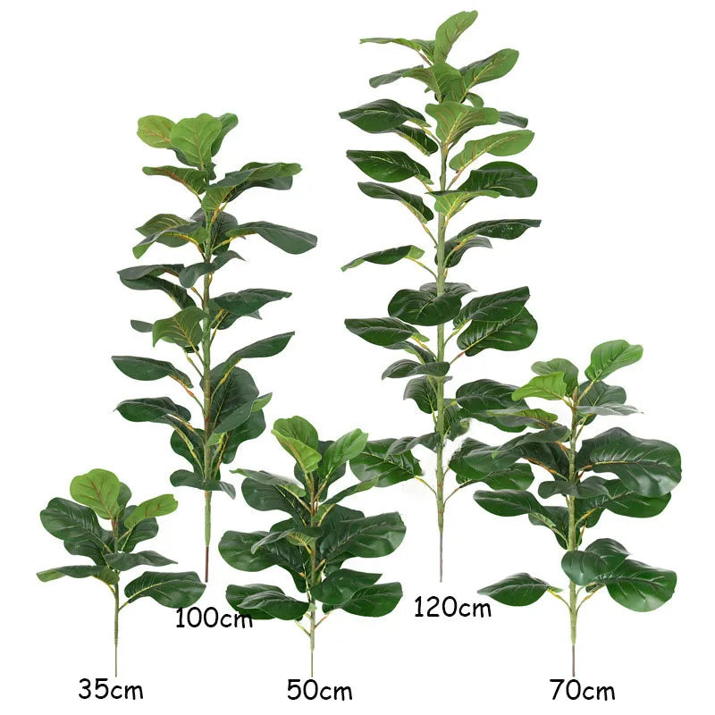 150cm Tropical Tree Large Fake Ficus Lyrata Plant Artificial Ficus Plants Branches Plastic Fake Leafs For Home Office