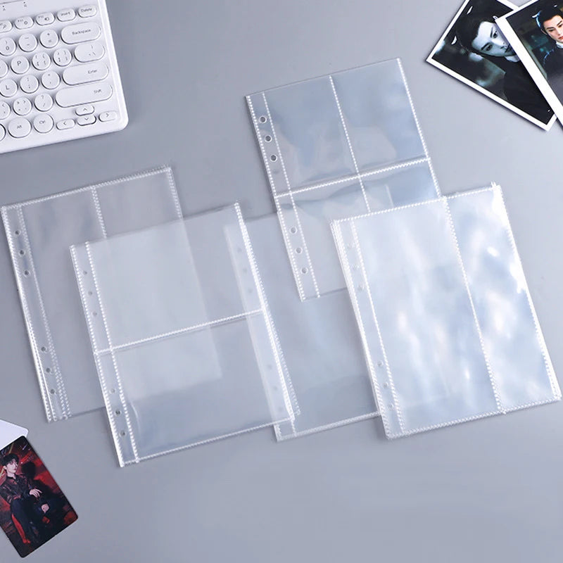 A4 A5 Loose-leaf PP Transparent Inner Leaf File Bag Test Paper Photo Card Storage Book Paper Organizer File Folder Set