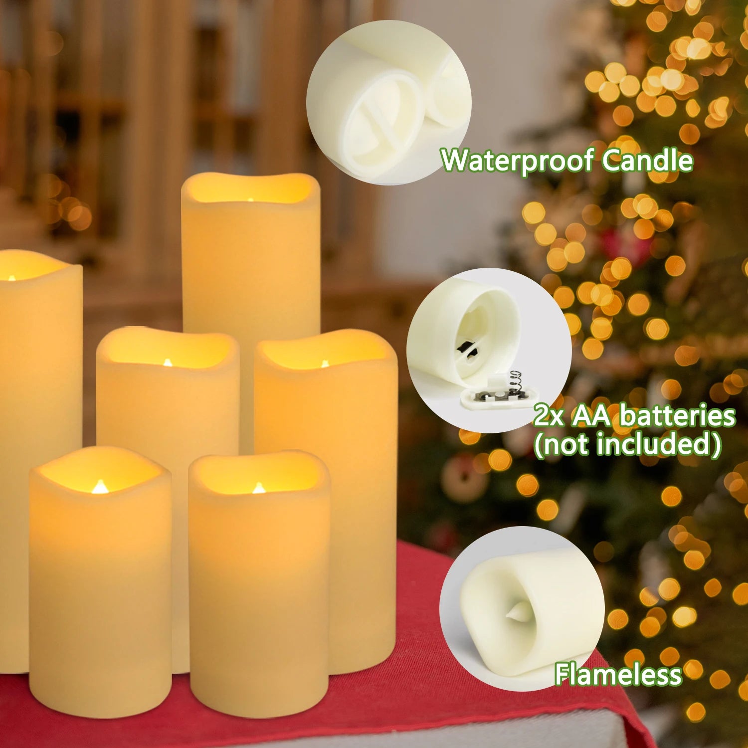 4-144 units/set of waterproof indoor flameless LED candle lights Christmas home decoration wedding holiday decoration
