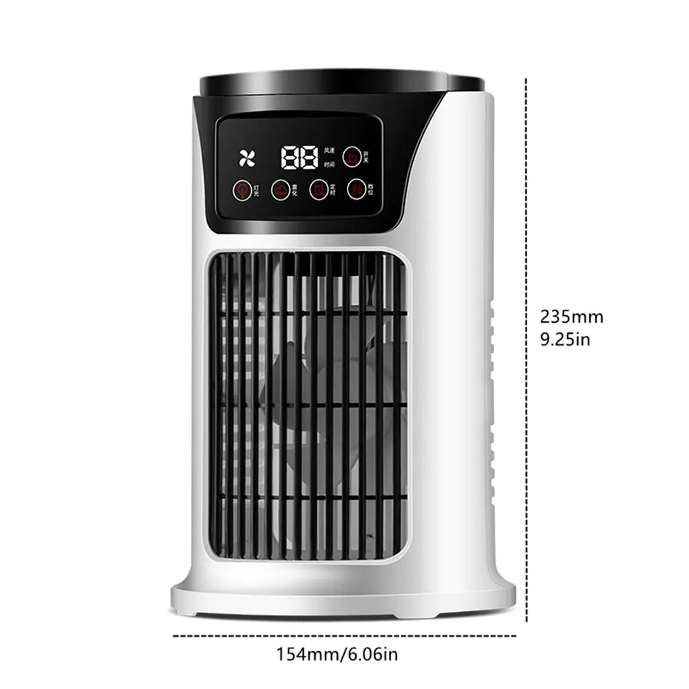 Water Cooling Fan Air Conditioner Adjustable Speeds Timer Personal Fan Air Cooler With Humidifier for Bedroom Living