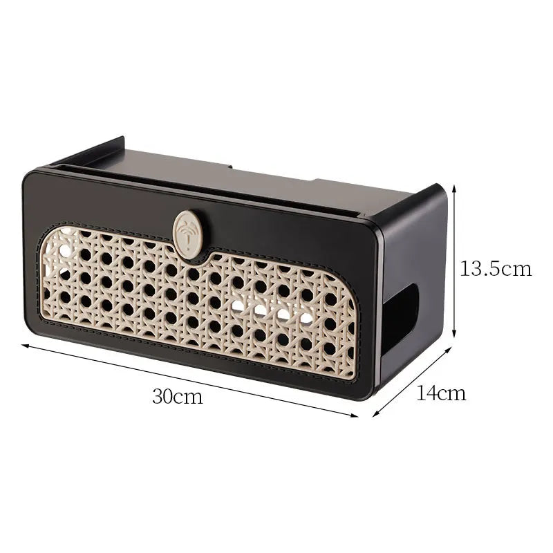 Large Cable Management Kit for TV/Set-top Box Retro Power Cord Organizer Box Desktop Cord Hider Box to Conceal Power