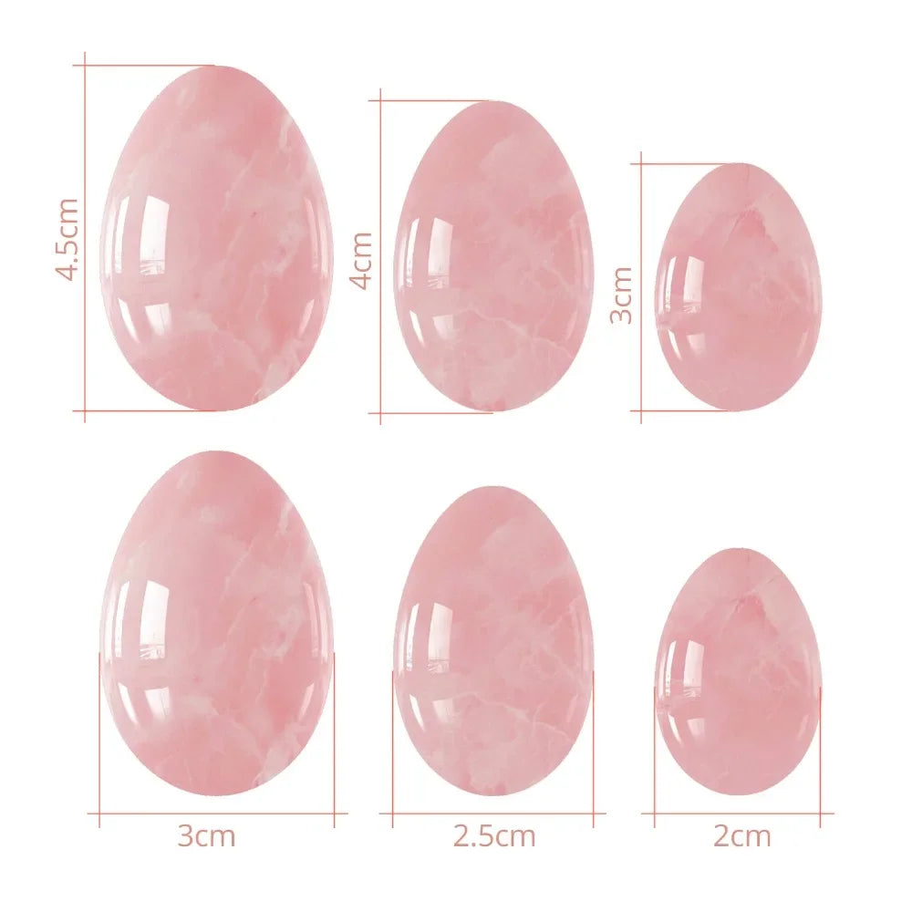 3PCS Jade Stone Yoni Egg Set Natural Rose Quartz Vaginal Massage Eggs Ball Repair Vaginal Tightening Kegel Muscle