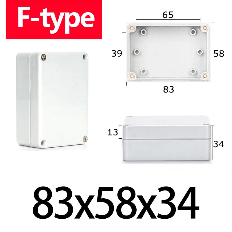 F-type ABS new material Ip67 waterproof junction box Plastic housing Ip67 Outdoor electronic safe monitor power button