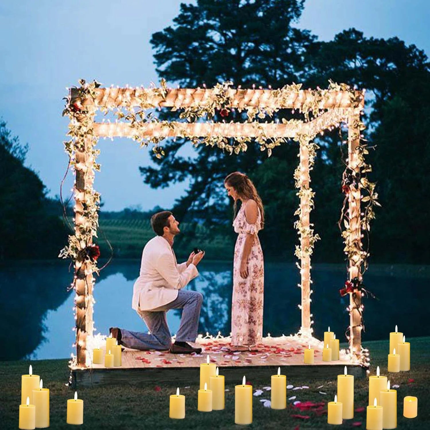6-120PCS Led Candles Bulk Flickering Flameless Candles Battery Operated Fake Pillar Candle Wedding Birthday Party Decor