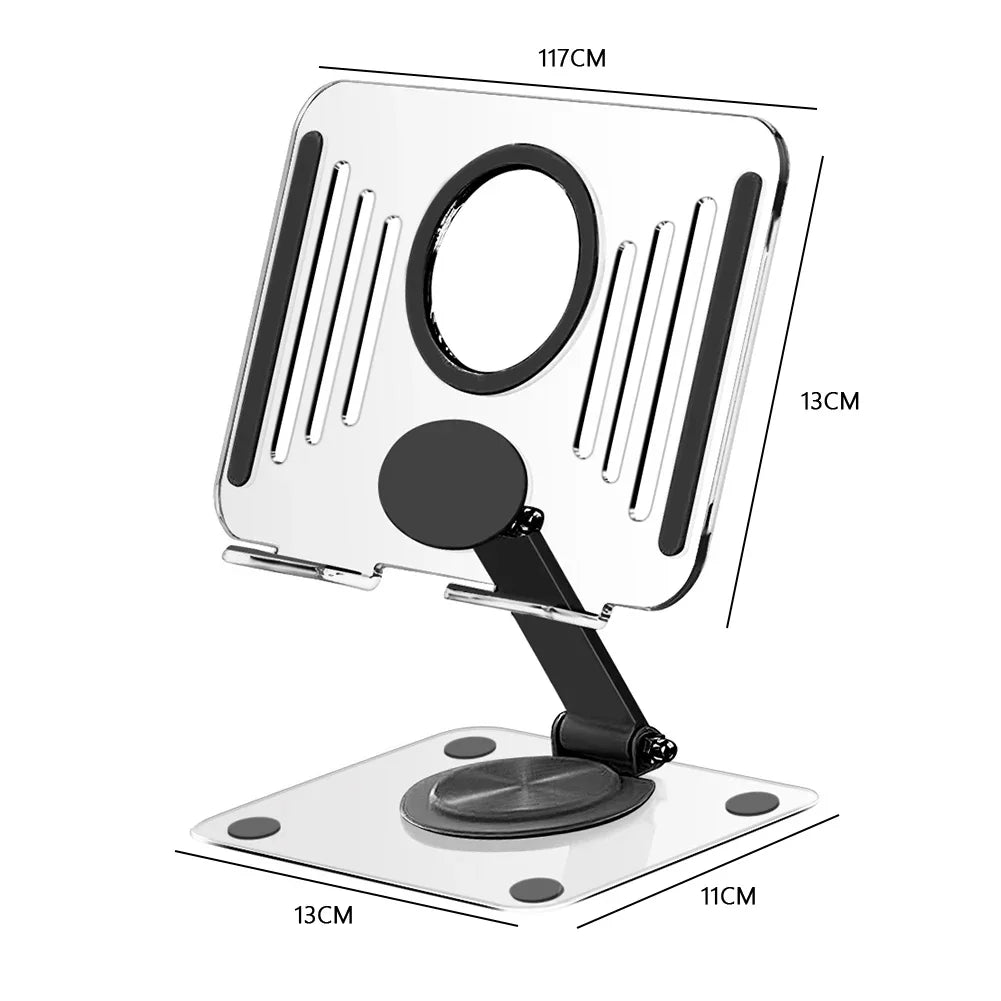 Foldable Reading Book Stand 360 Rotating Multifunctional Laptop Tablet Holder Adjustable Bracket Holder Acrylic