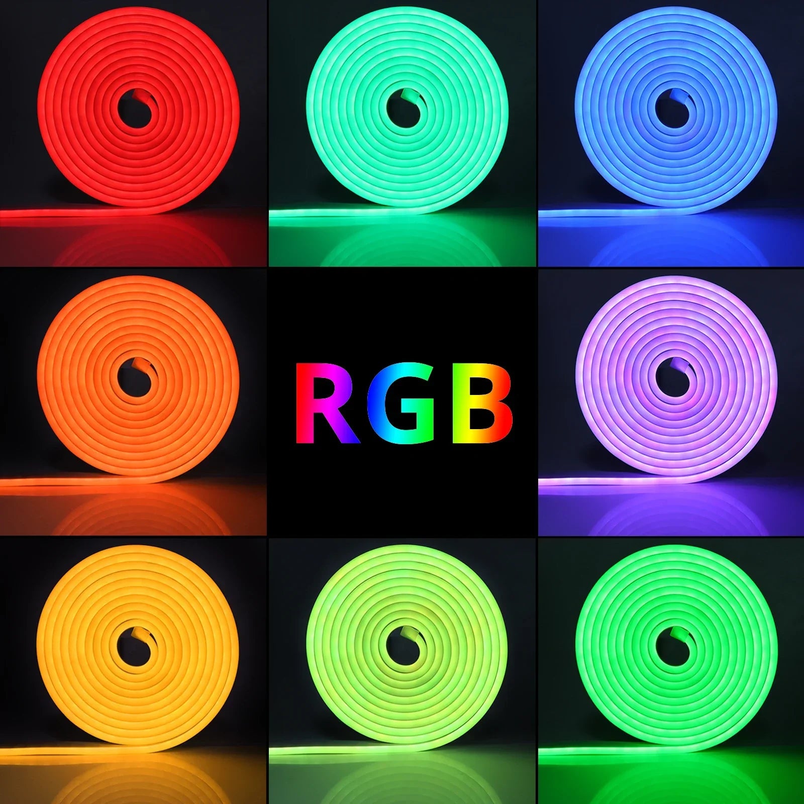 LED Neon Light Strip With Tuya Intelligent Control RGB Waterproof Neon Rope Light Suitable For Outdoor Decoration