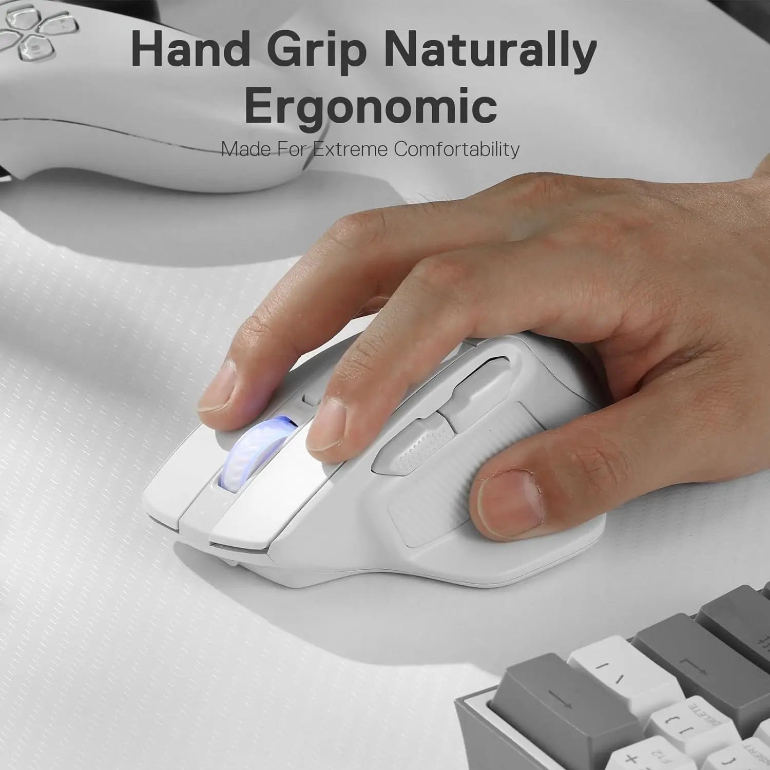 Redragon M806 Wireless Gaming Mouse 7 Programmable Buttons Wired RGB Gamer Mouse w/ 3-Mode Connection BT & 2.4G Wireless